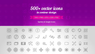 500+ vector icons in counture design