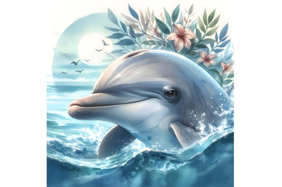 The dolphin stuck its head