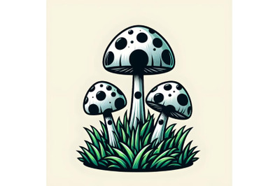 three mushrooms