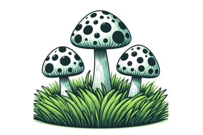 three mushrooms