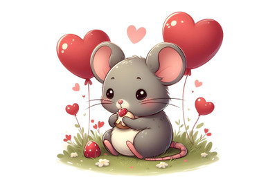 a cute gray mouse