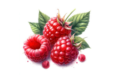 Raspberry white background