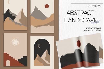 Abstract Landscape Creation Kit. Pre-made Posters
