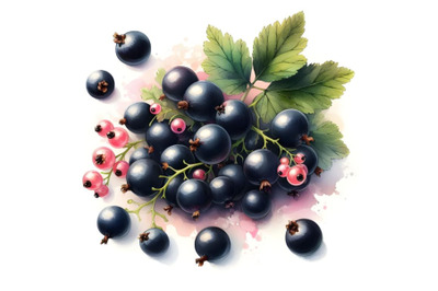 Currant watercolor painting