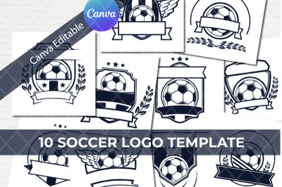 Canva editable soccer logo template