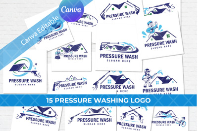 15 Canva Pressure Washing Logo Template