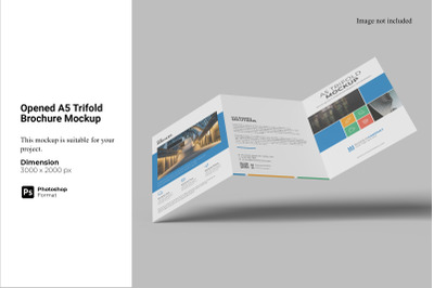 Opened A5 Trifold Brochure Mockup