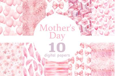 Mothers Day Digital Paper | Mom Pattern Set