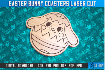 Easter Bunny Coasters | Laser Cutting File | CNC File