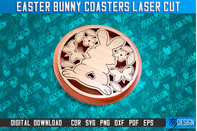 Easter Bunny Coasters | Laser Cutting File | CNC File