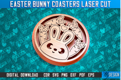 Easter Bunny Coasters | Laser Cutting File | CNC File