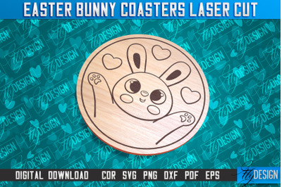 Easter Bunny Coasters | Laser Cutting File | CNC File