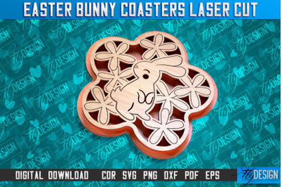 Easter Bunny Coasters | Laser Cutting File | CNC File