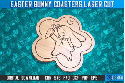 Easter Bunny Coasters | Laser Cutting File | CNC File