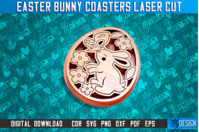 Easter Bunny Coasters | Laser Cutting File | CNC File