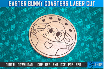 Easter Bunny Coasters | Laser Cutting File | CNC File