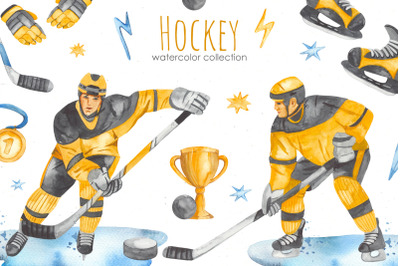 Hockey watercolor collection
