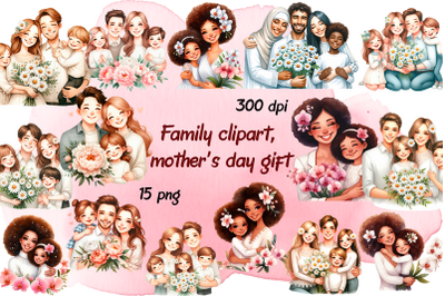Big Family Clipart, Parental Clipart, Father&#039;s, Mother&#039;s Day