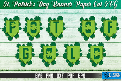 St. Patrick&amp;&23;039;s Day Banner Paper Cut | Paper Banner SVG | Lucky Design