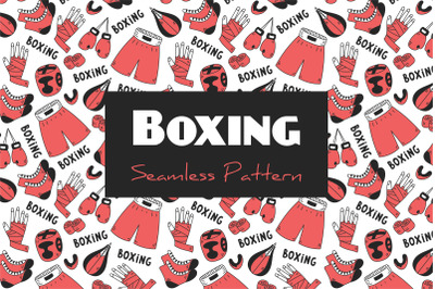 Boxing Doodle Seamless Pattern