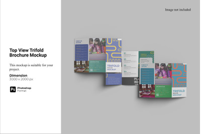 Top View Trifold Brochure Mockup