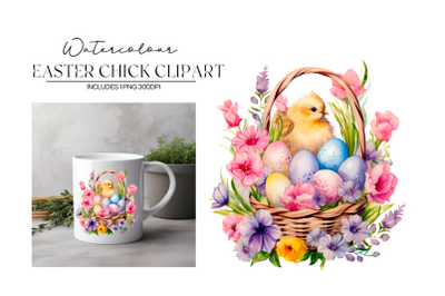 Watercolour Easter Chick Clipart