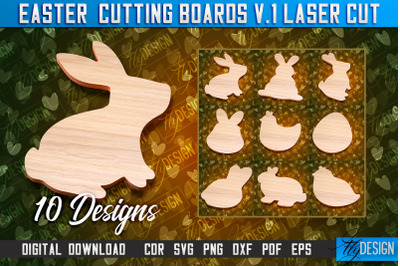 Easter Cutting Boards | Bunny Laser Cut | Easter Design v.1