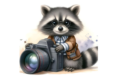 The raccoon is a photographer