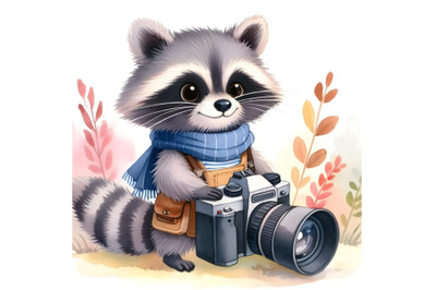 The raccoon is a photographer