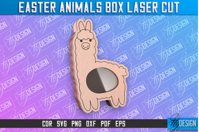 Happy Easter Box | Easter Lama Box Laser Cut | Candy Dome