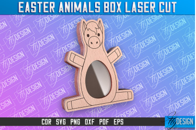 Happy Easter Box | Easter Horse Box Laser Cut | Candy Dome