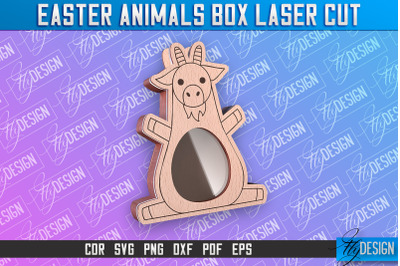 Happy Easter Box | Easter Goat Box Laser Cut | Candy Dome