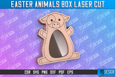 Happy Easter Box | Easter Pig Box Laser Cut | Candy Dome