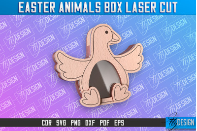 Happy Easter Box | Easter Goose Box Laser Cut | Candy Dome