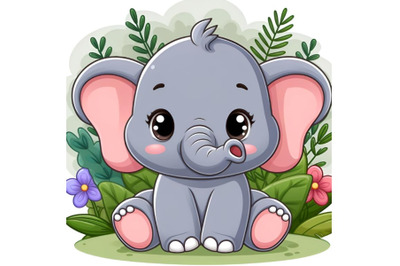 Cute adorable baby elephant