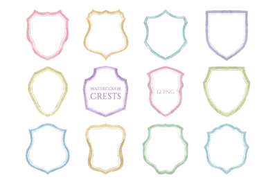 Watercolor Hand-painted Crest Frames
