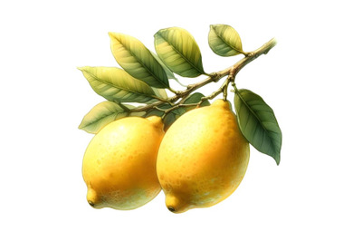 Two lemons on a branch