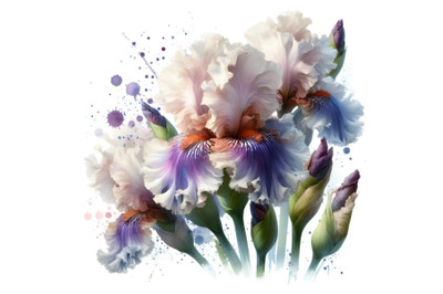 Bearded iris and splashes