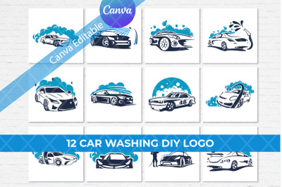 Canva Editable DIY Car Wash Logo
