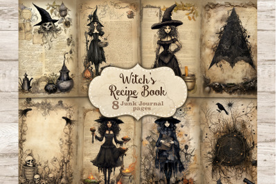 Witch Junk Journal Pages | Recipe Book Ephemera