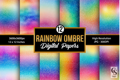 Rainbow Ombre Glitter Seamless Backgrounds