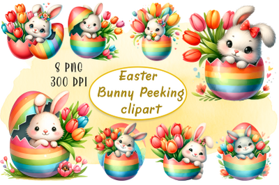 Easter Bunny Peeking Sublimation| animal clipart