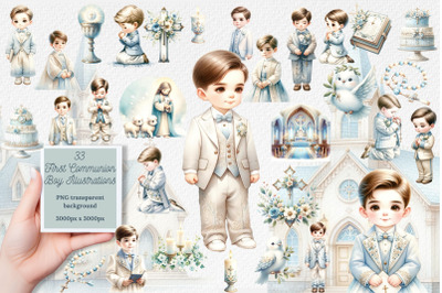 33 Watercolor Boy First Communion