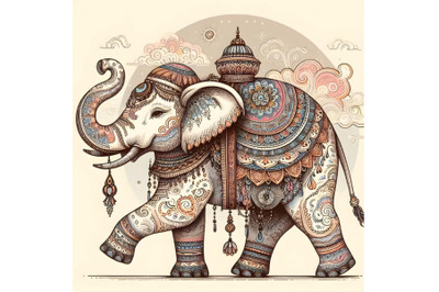 Artwork with elephant Indian style