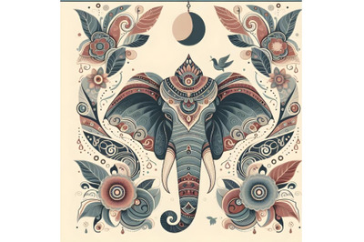 Artwork with elephant Indian style