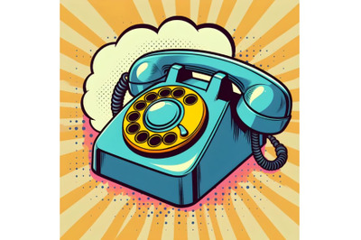 Telephone pop art cartoon