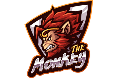 The monkey king head esport mascot logo design