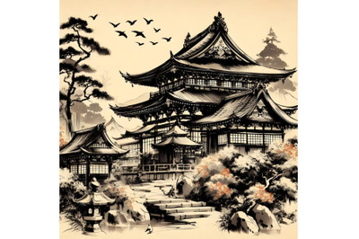 japanese painting Sumi-e art