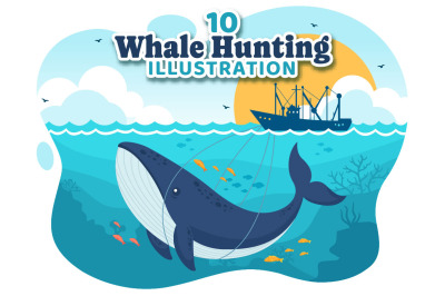 10 Whale Hunting Illustration