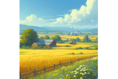 Rural farm landscape